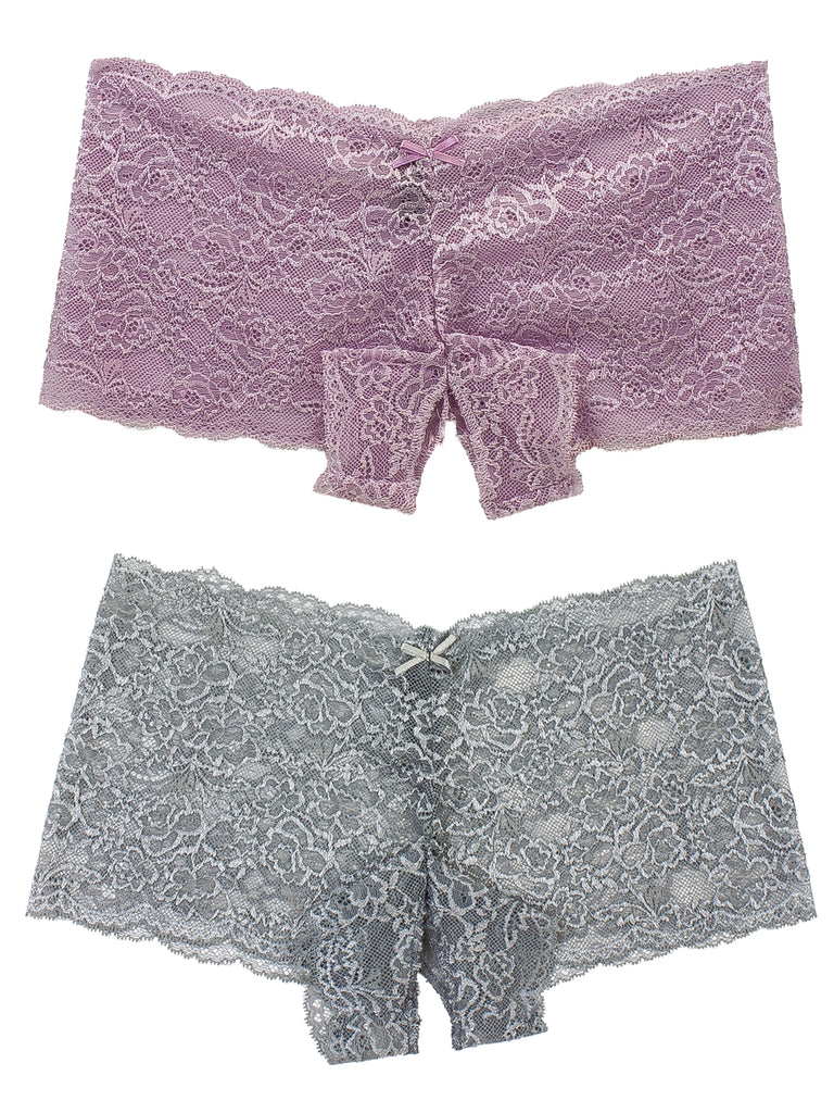 Crotchless Lace Boyshort 2 Pack