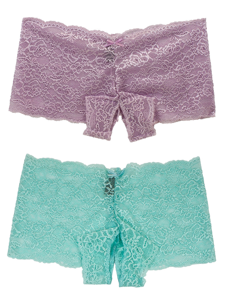 Crotchless Lace Boyshort 2 Pack