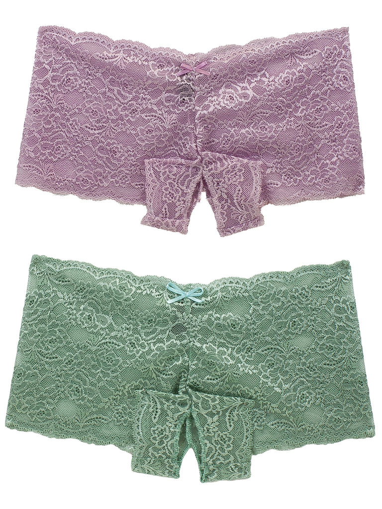Crotchless Lace Boyshort 2 Pack