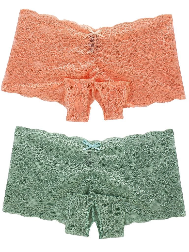 Crotchless Lace Boyshort 2 Pack