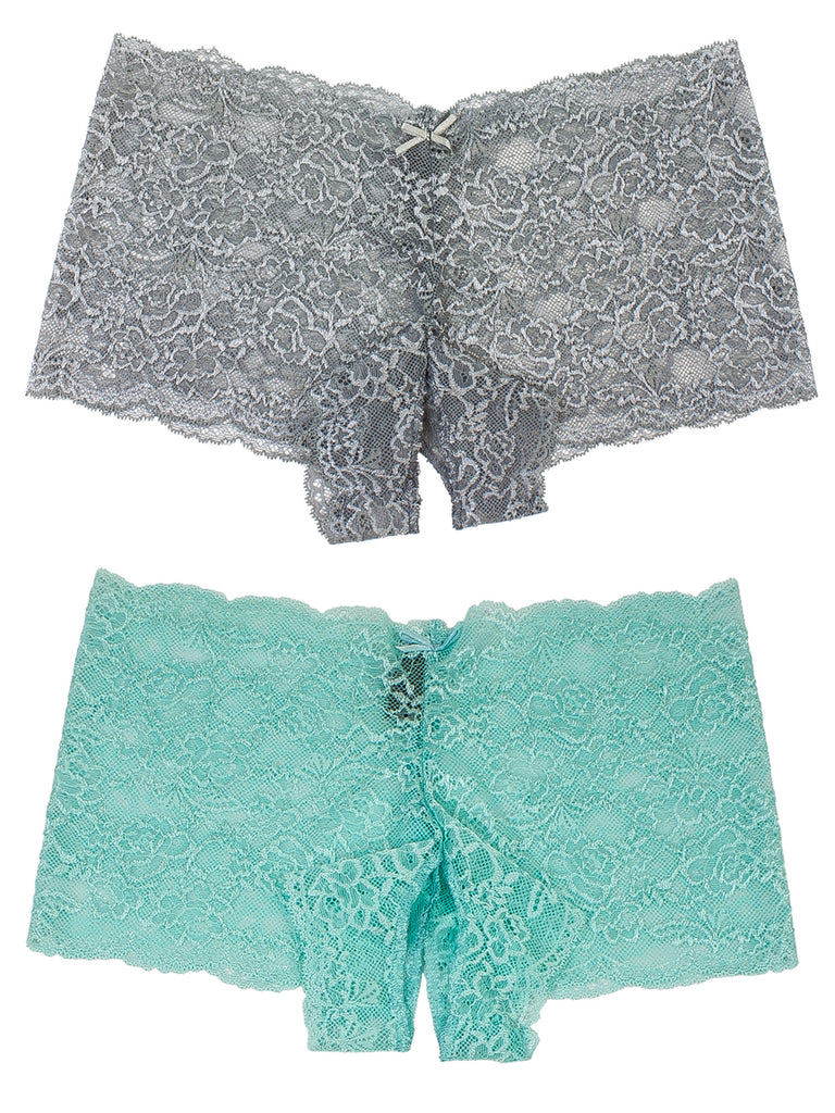 Crotchless Lace Boyshort 2 Pack