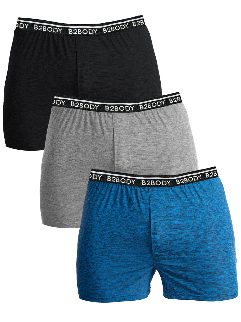 Men's Cotton Boxer Briefs, Breathable Comfortable Soft Quick