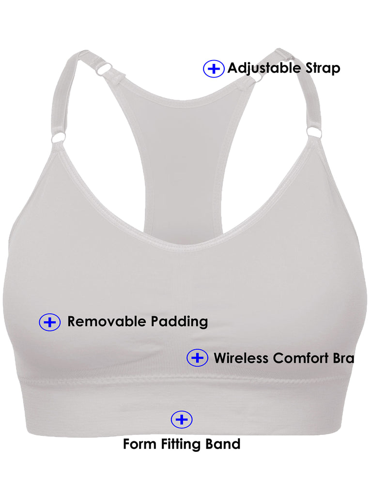 Seamless Padded Bra-bcd Cup Bra With Free Transparent Straps-6590