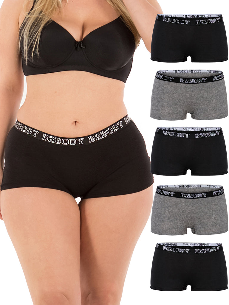 6 Boyshorts Sports SEXY SHORT Panties Undies Shortie Underwear PLUS SIZE  XL-3XL