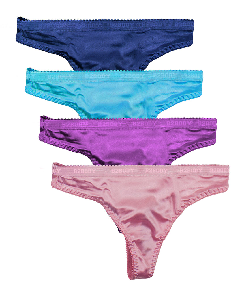 Women's Panties Sexy Satin Thong Underwear Small to Plus Size