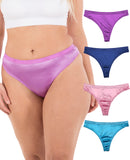 Women's Panties Sexy Satin Thong Underwear Small to Plus Size Multi-Pack