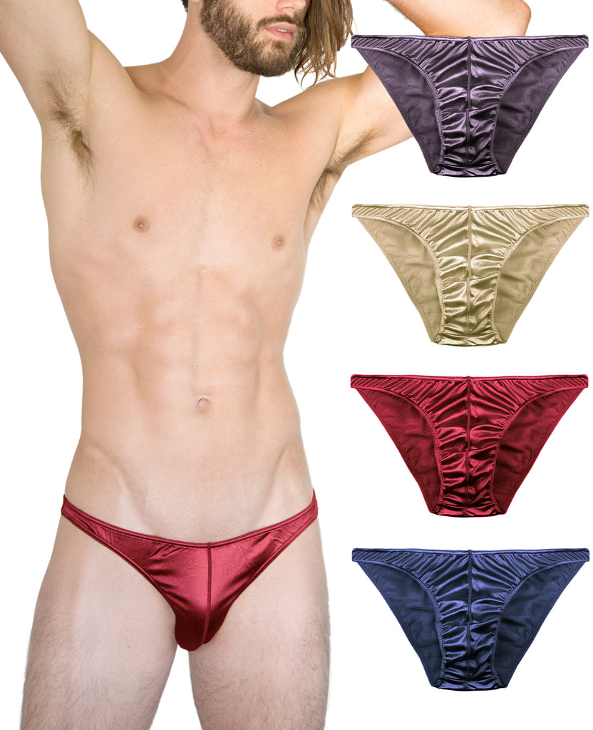 Men Glossy Briefs Swimming Panties Smooth Nylon Low Rise Thong