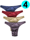 Silky Sexy Satin Mens Thongs, G String Undies Multi Pack