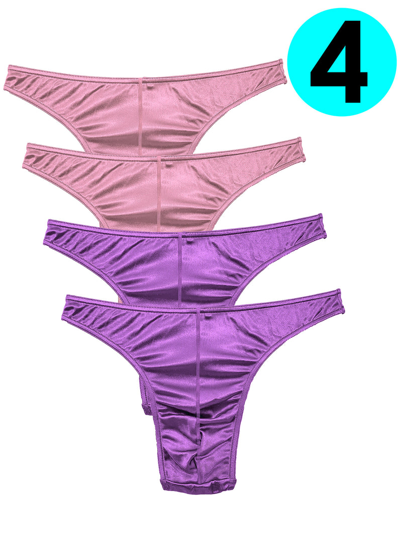 Silky Sexy Satin Mens Thongs, G String Undies Multi Pack