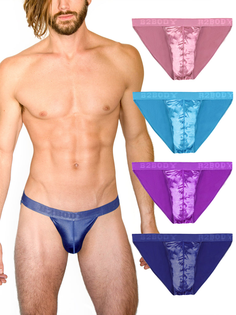Mens Silky Sexy Satin Sport Bikini Small to 4XL Multi Pack