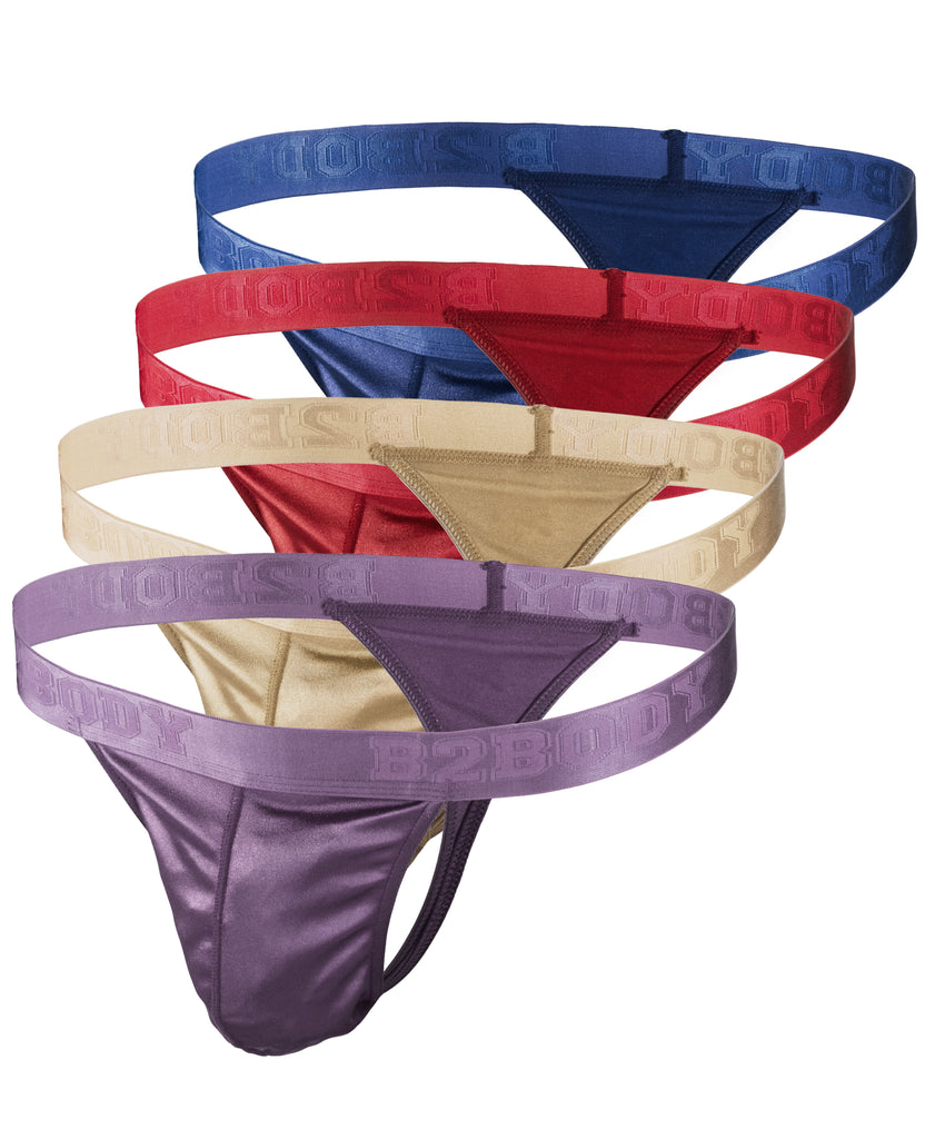 Mens Silky Sexy Satin Sport Thongs Small to 3XL Multi-Pack