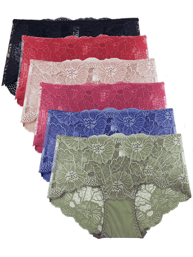 Lace Panties for Women Retro Lace Boyshort Underwear S to Plus