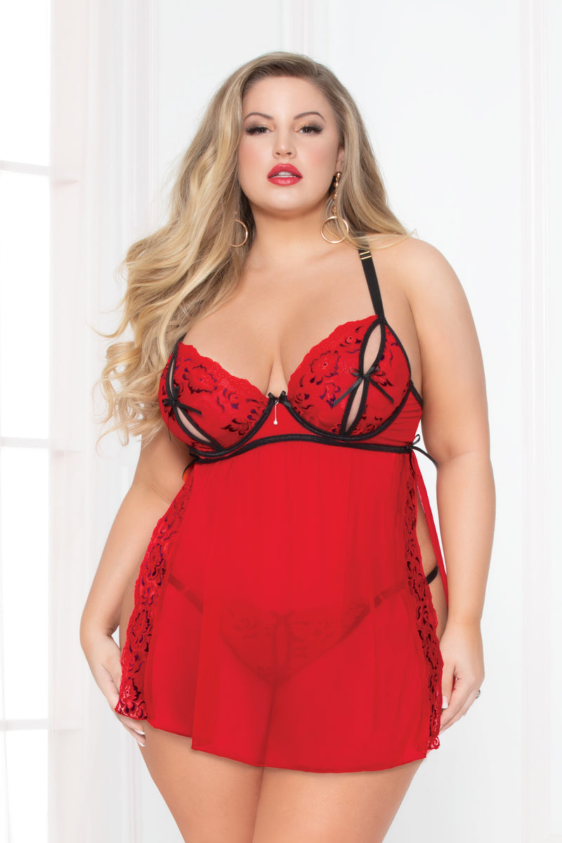 Endless Love Babydoll Set -Red (Plus Size)