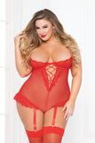 Red Kisses Teddy Set (Plus Size)