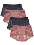 B2BODY Womens Panties Lace Boy Shorts Underwear Small to Plus Size 4 Pack