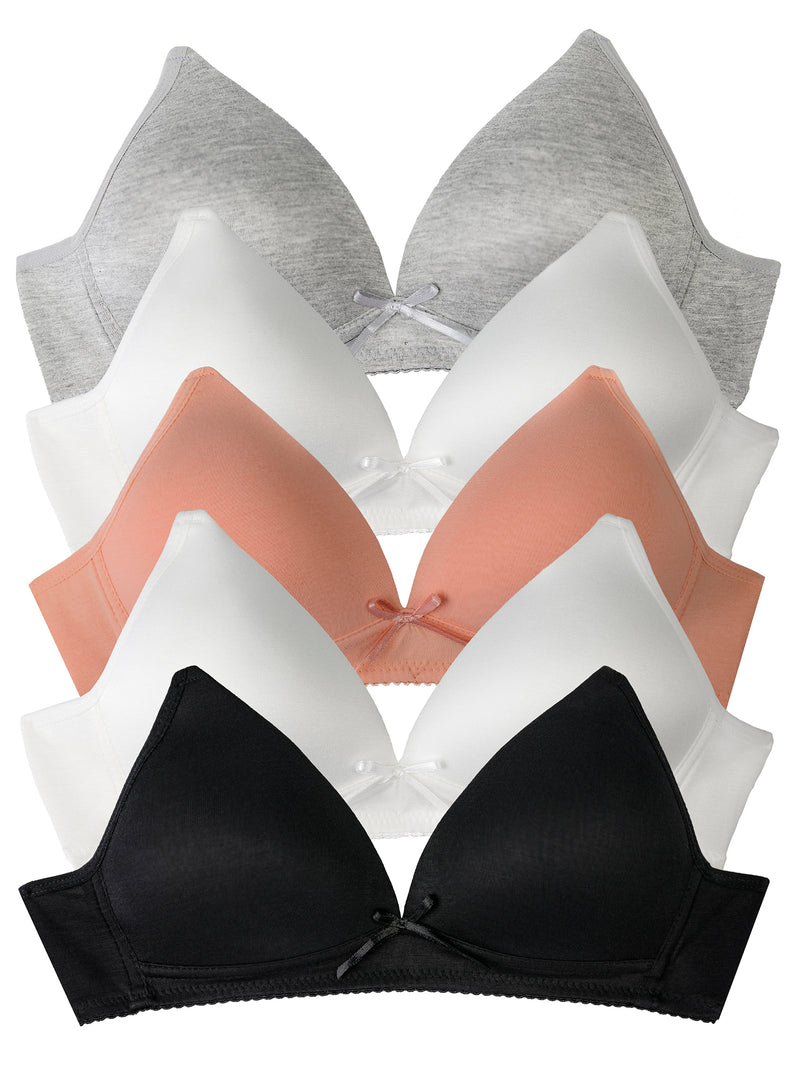 Barbra Lingerie Big Girls Bras for Teen Girl Wireless Molded Padded Juniors Training Bra Multi-Pack