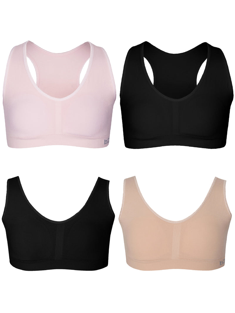 B2BODY Girls Bras Seamless Padded Training Bra for Teen Pullover Sports Bras