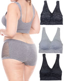 Plus Size Seamless Sports Bras(3 Pack)