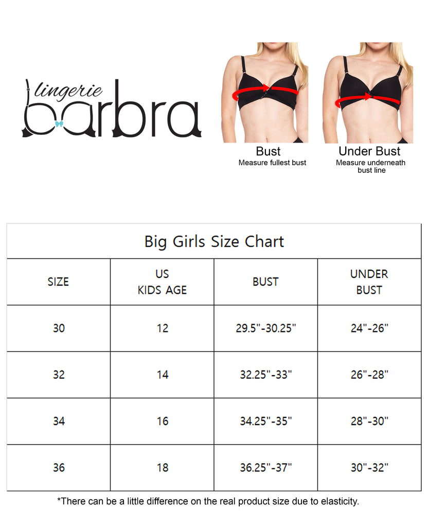 Big Girls Bras For Teen Wireless Molded Padded Juniors Training