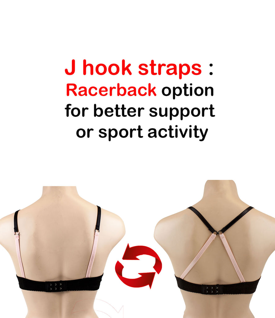 For Junior Wireless Light Padded A Cup Bras with J-hook (5 Pack)