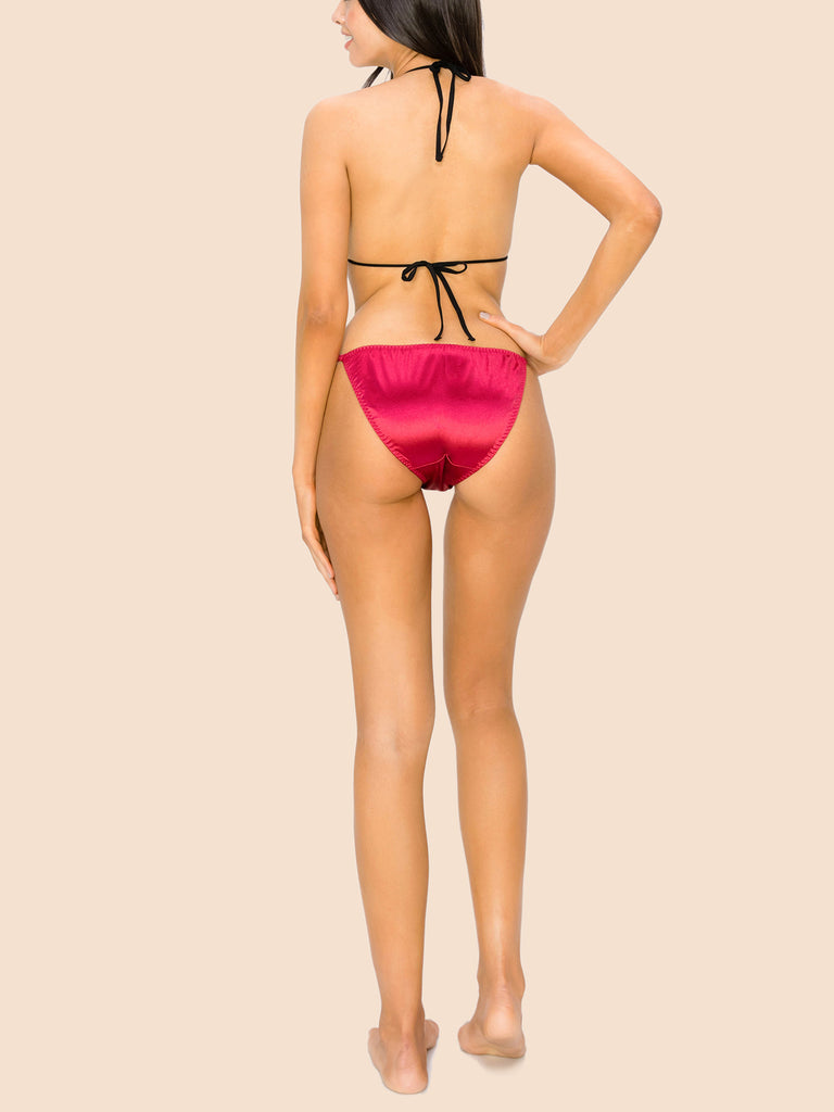 Silky Sexy Satin Tanga Panties Small - Plus Size Women Underwear Multi-Pack