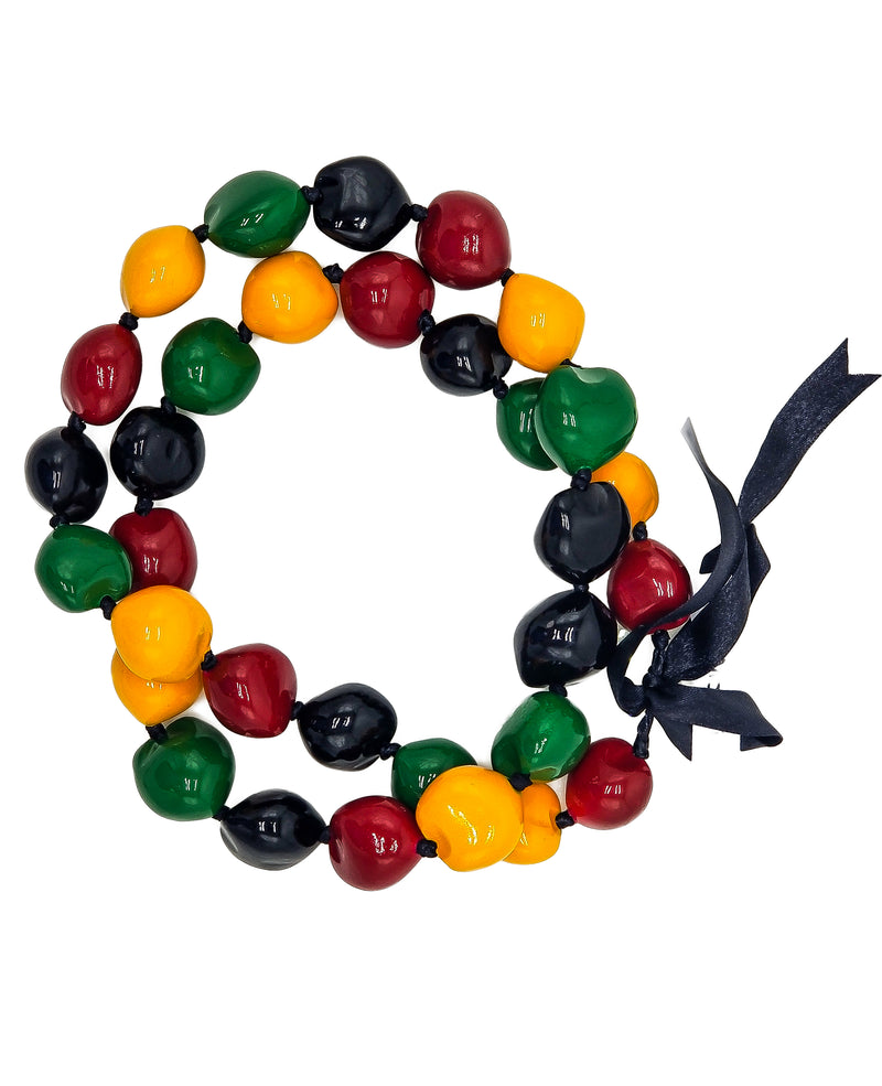 Barbra Collection Hawaiian Leis Necklaces Made with Real Kukui Nut Adjustable 32” Lei for Luau Party, Graduation, Wedding and Birthday Party Beads Necklace for Men and Women