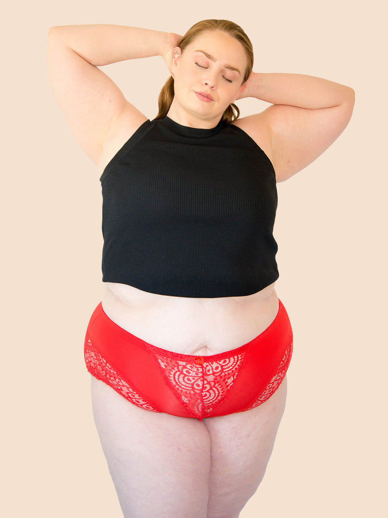Plus Size Women's Cotton High Waist Floral Lace Panties Sexy Lingerie  Underwear