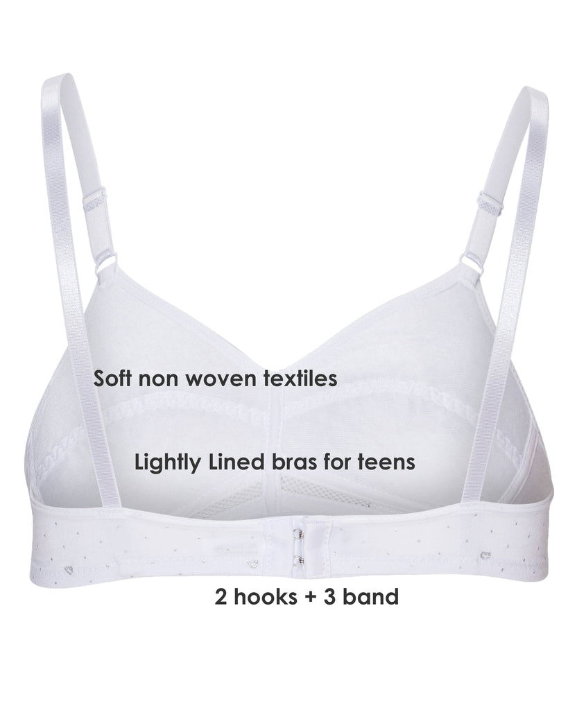 Cotton Girls Training Bras – Adjustable Wireless Girls Bras by B2BODY, Multi-Pack