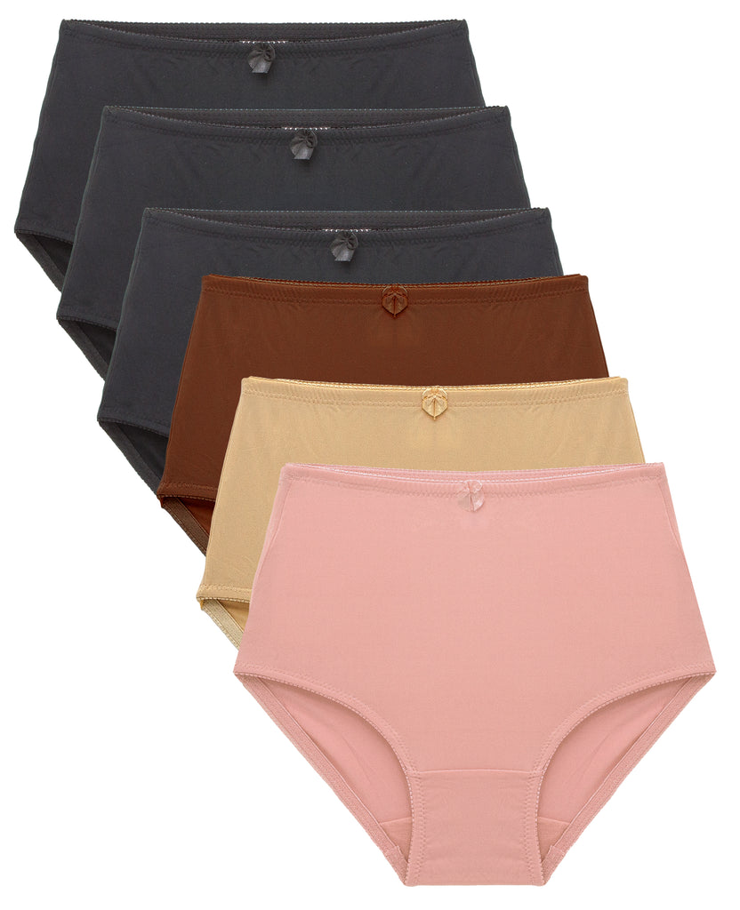 Women's High Waist Cool Feel Brief Underwear Panties Multi-Pack