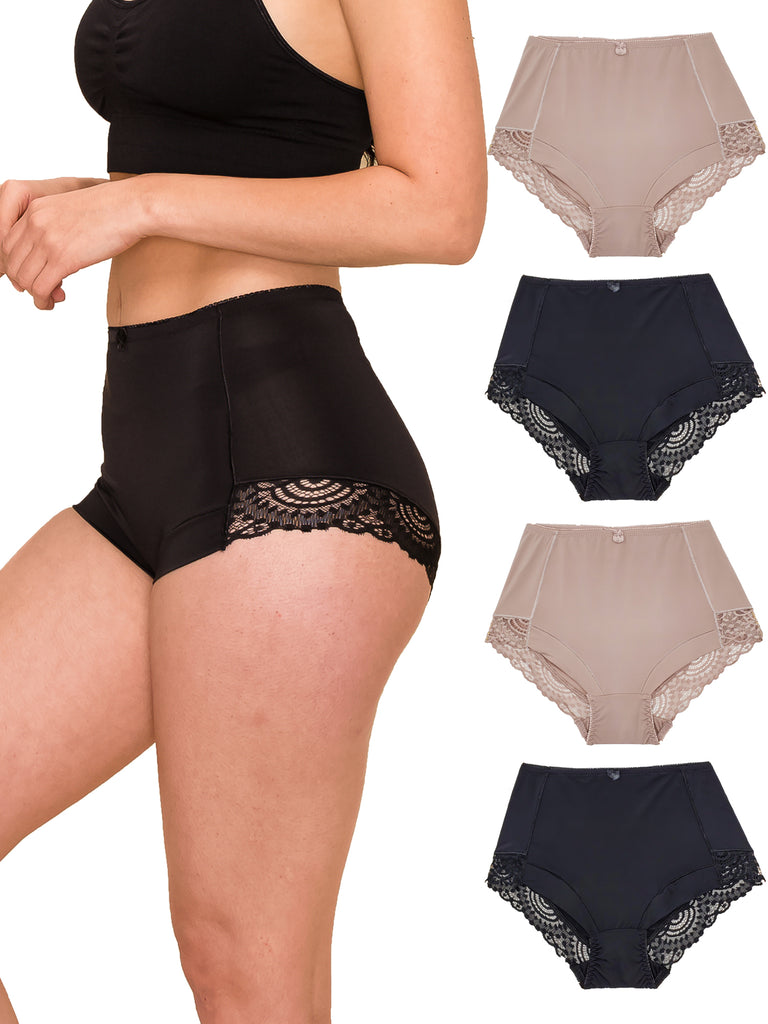 Buy Women's No VPL Knickers, 2 Pack, Full Briefs High Waist