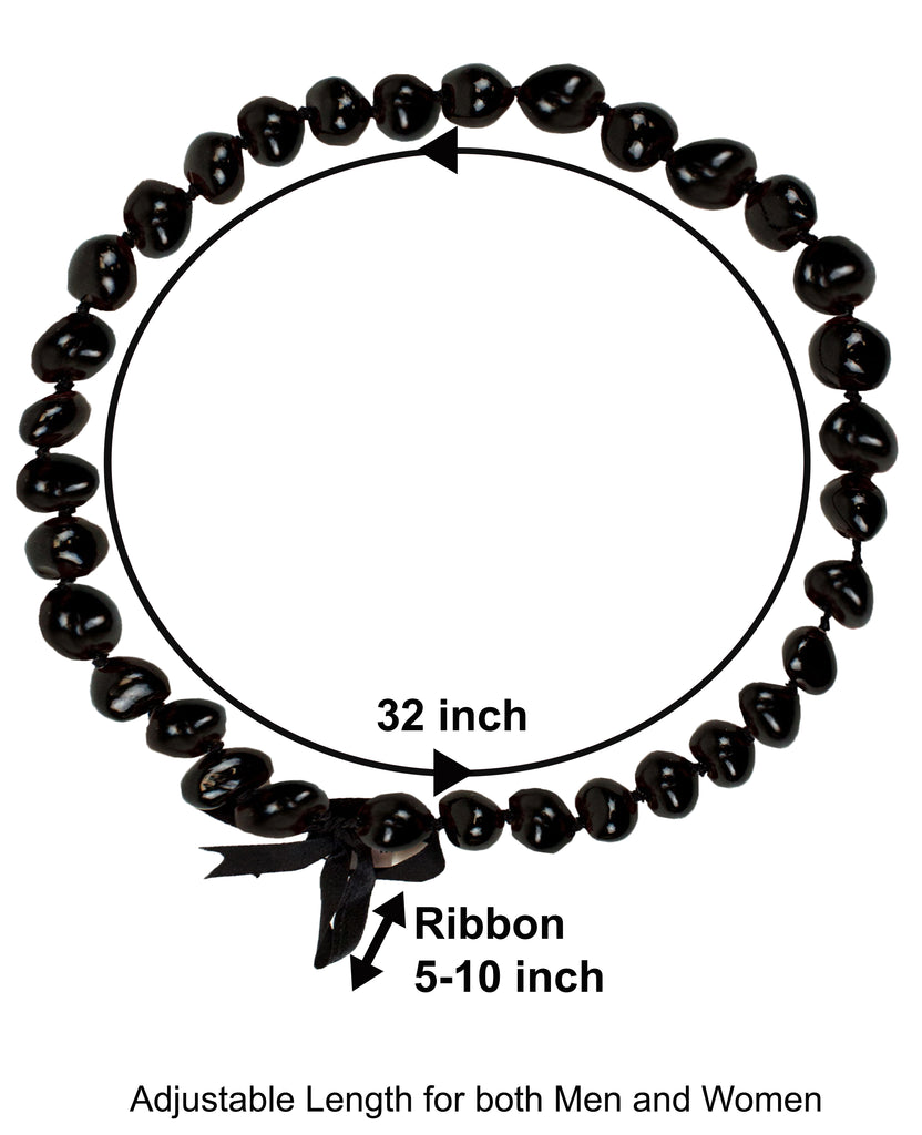 Barbra Collection Hawaiian Leis Necklaces Made with Real Kukui Nut Adjustable 32” Lei for Luau Party, Graduation, Wedding and Birthday Party Beads Necklace for Men and Women