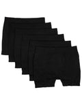 Stretchy Spandex Long Boyshort (Black)-(6 Pack)