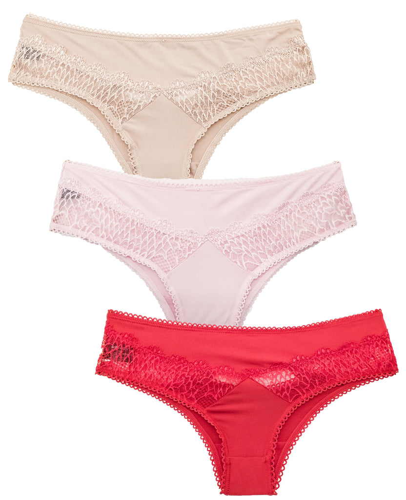 3 Pack Cut Out Side Bikini Briefs, Low Cut Side Strap Cotton Panties,  Women's Lingerie & Underwear
