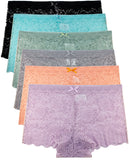 Plus Size Lace Boyshort Panties (Multi-Pack)