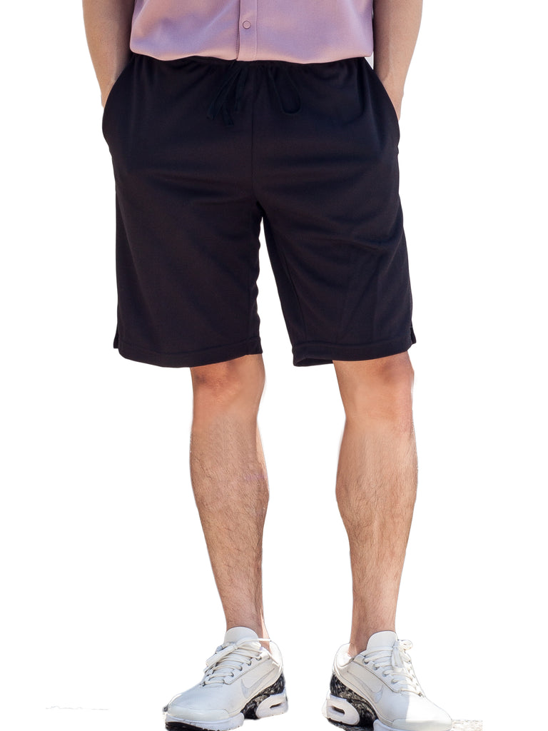 Mens Shorts Invisible Zipper Pockets(Black)-(1 pc)