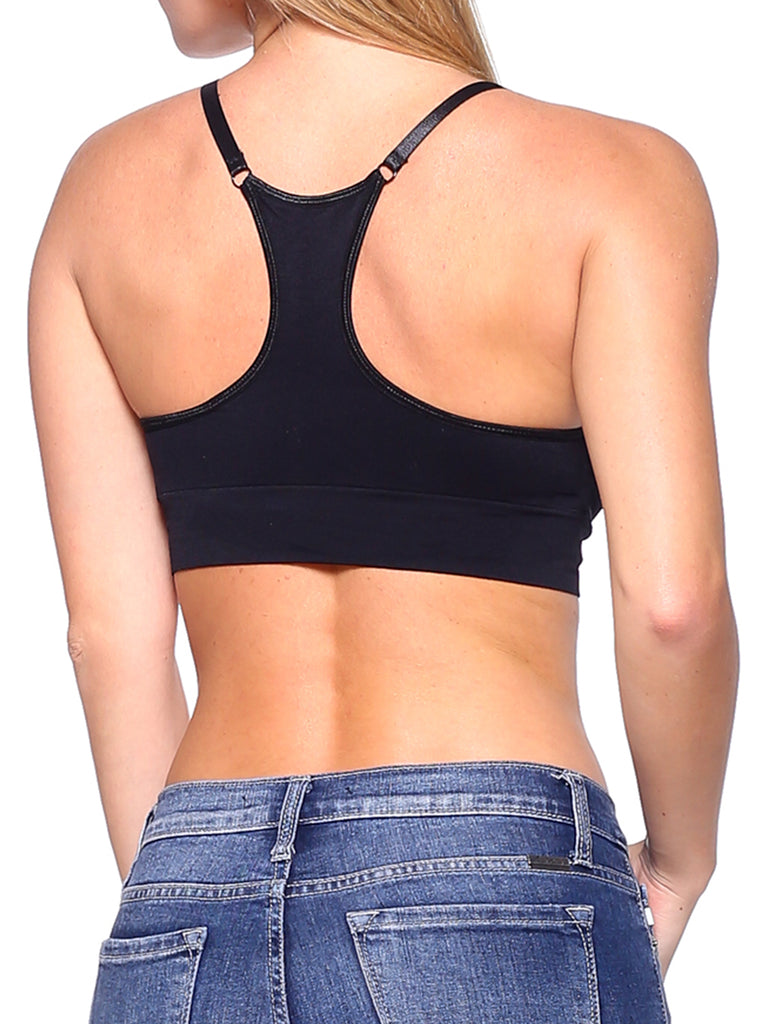 Womens Sports Bra Yoga Bras Racerback Padded with Non-wired No