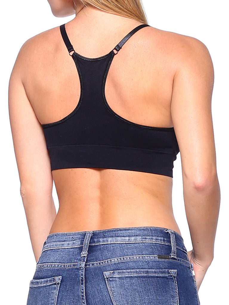 Match Womens Sports Bra Wirefree Seamless Padded Racerback Yoga