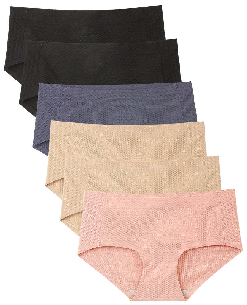 Womens Underwear Seamless No Show Butter Soft Bikini (4 Pack