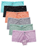Regular Size Lace Boyshort Panties(6 Pack)