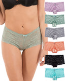 Regular Size Lace Boyshort Panties(6 Pack)