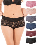 Lace Boyshort Panties(6 Pack)