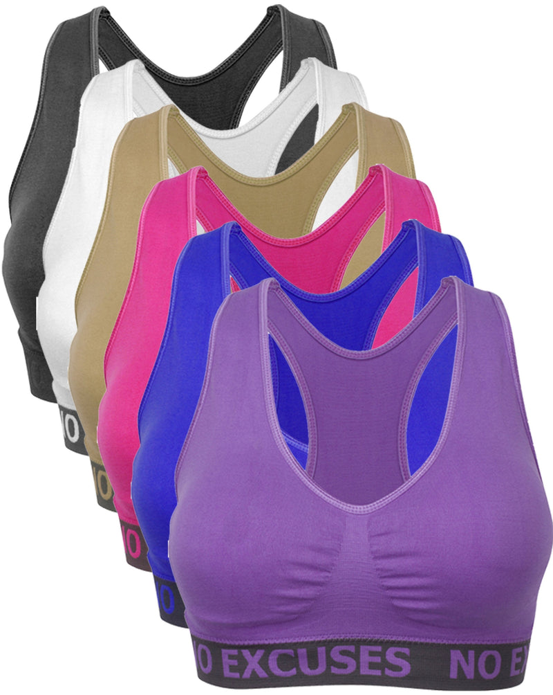 BodyMate Racerback Wirefree Bras (6 Pack)
