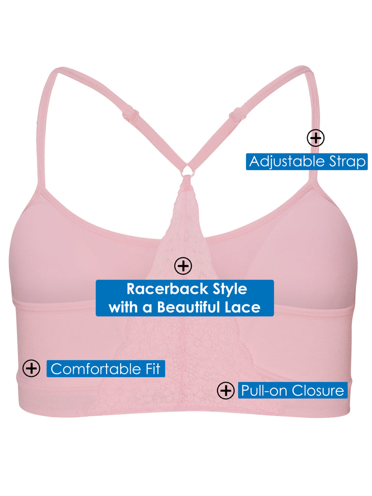 IWRUHZY Racerback Bras for Women Lace V Neck Comfort Seamless Bra