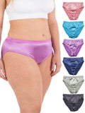 Barbra Women's Panties Silky Sexy Satin Bikini Small to Plus Sizes Multi-Pack