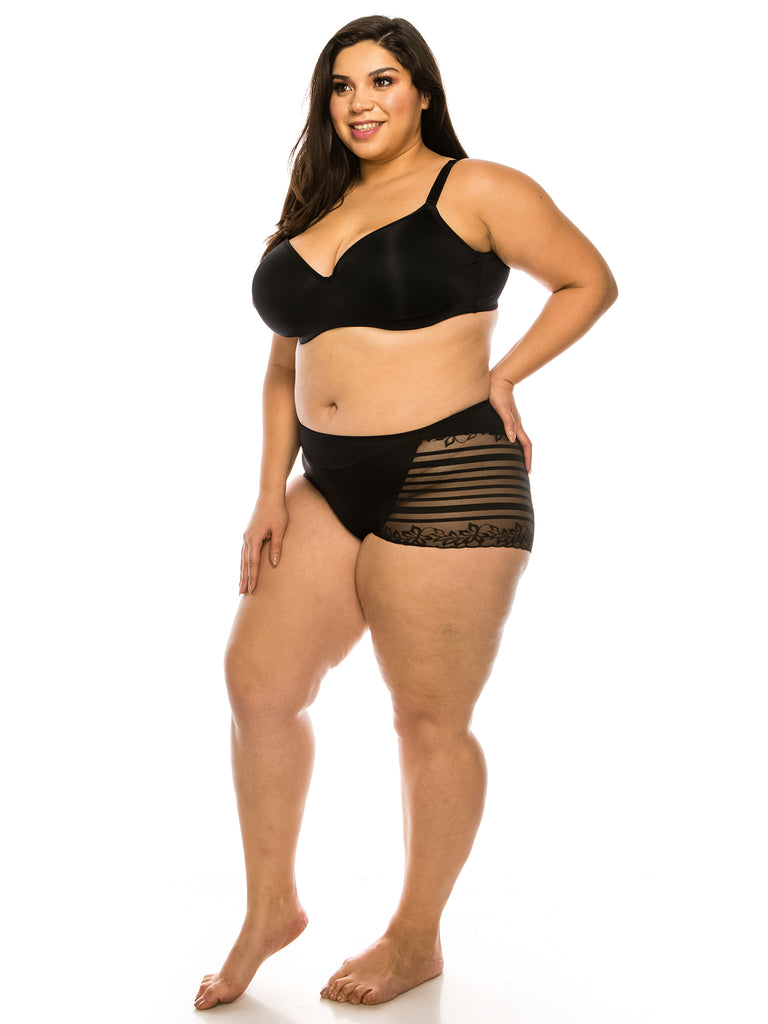 B2BODY M- Plus Size Breathable Underwear For Women 4 Pack Lace Bikini  Panties