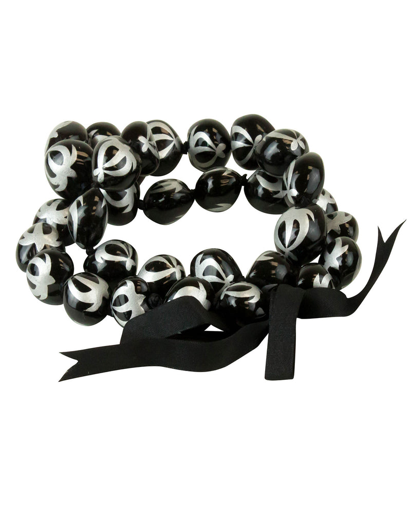 Barbra Collection Hawaiian Kukui Nut Leis Beads Necklaces with Hand Painted Turtle Adjustable 32” Lei for Men and Women