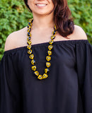 Barbra Collection Hawaiian Kukui Nut Leis Beads Necklaces with Hand Painted Turtle Adjustable 32” Lei for Men and Women