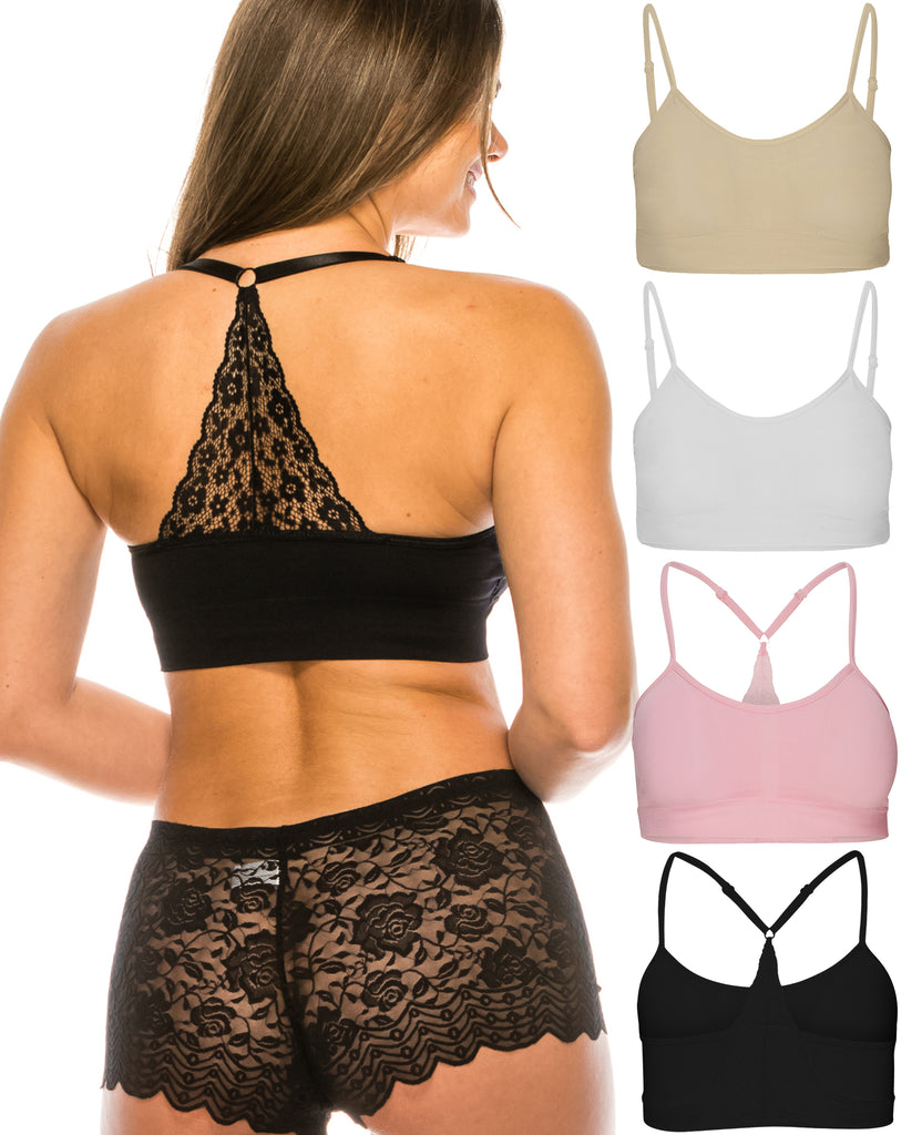 Lace Cotton wireless bra - Black - (19-black)