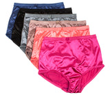 Satin Full Coverage Brief Panties (6 Pack)