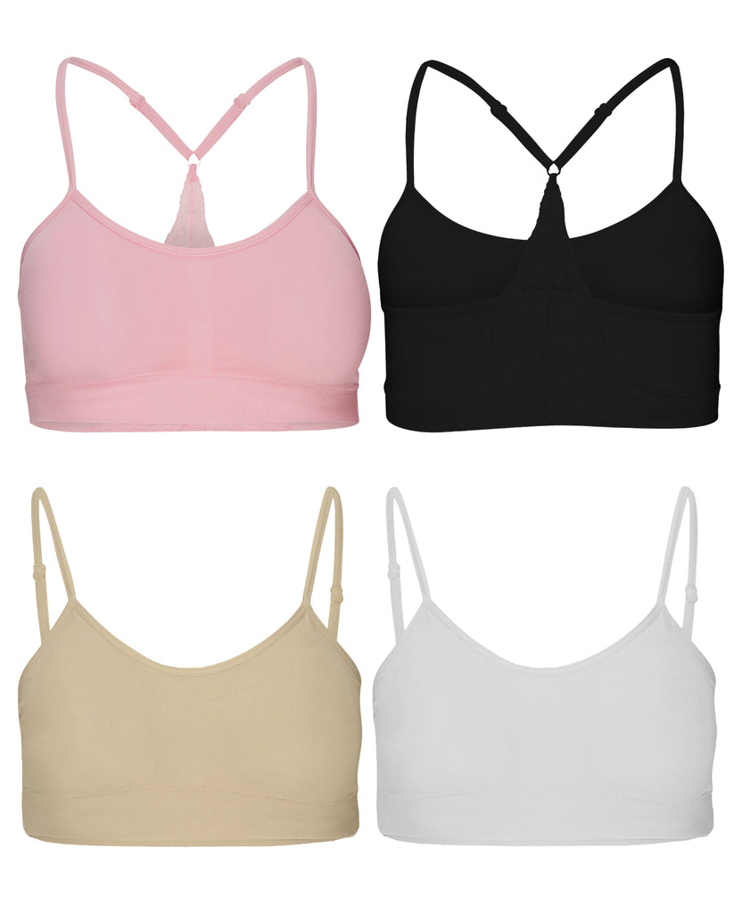 Seamless Lace Racerback Bralette for Women Seamless Sports Bra Removable Pads Wireless Bra S-2XL Plus Size Multipack